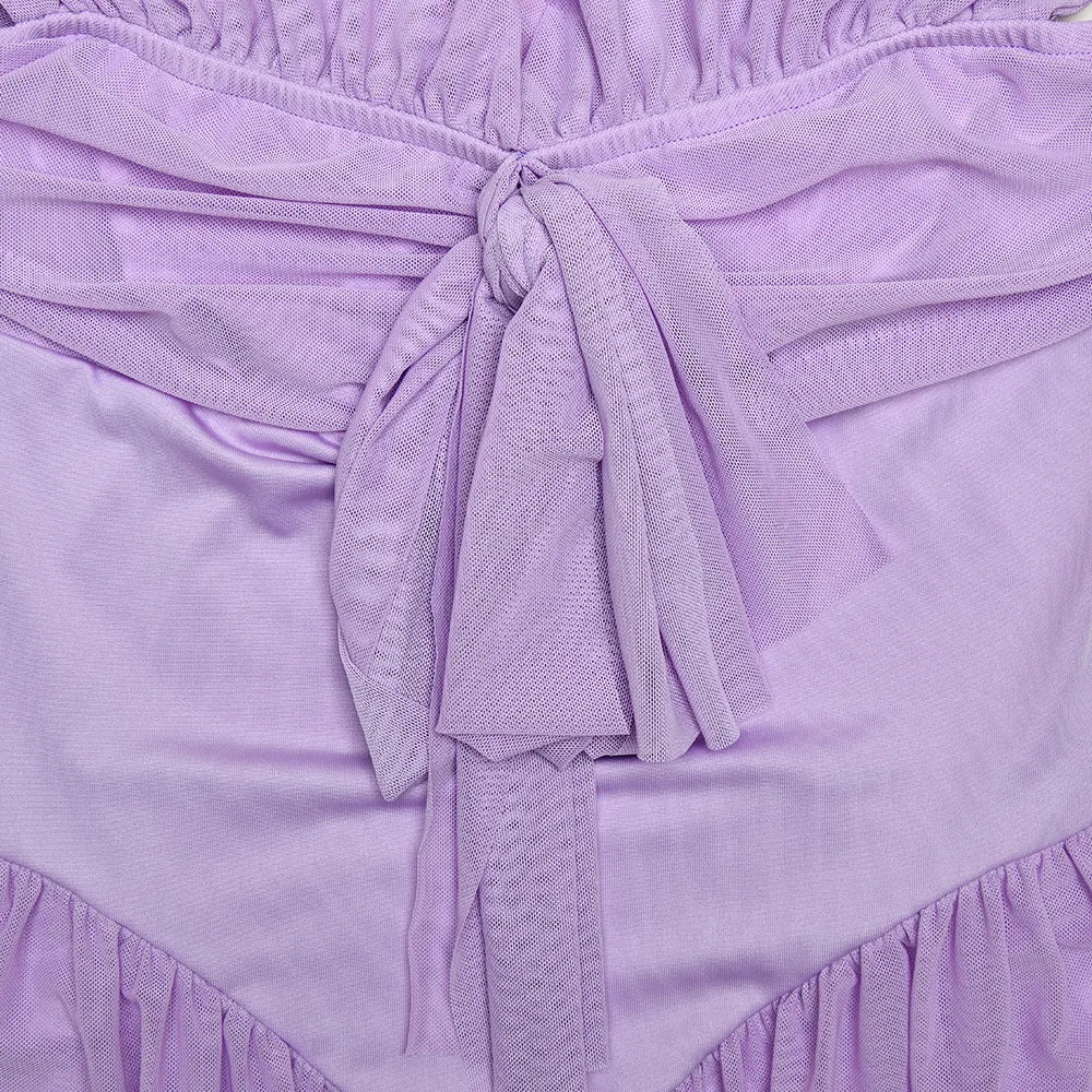 שמלת מיני שיפון בגזרת A כתפיים חשופות - Naya