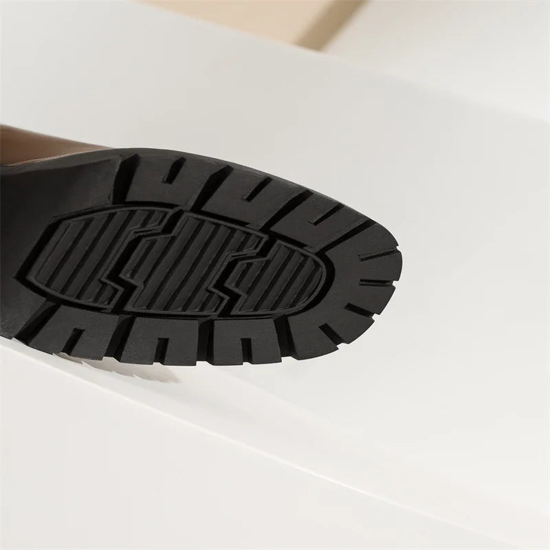 מגפי עקב פלטפורמה דמוי עור - שר