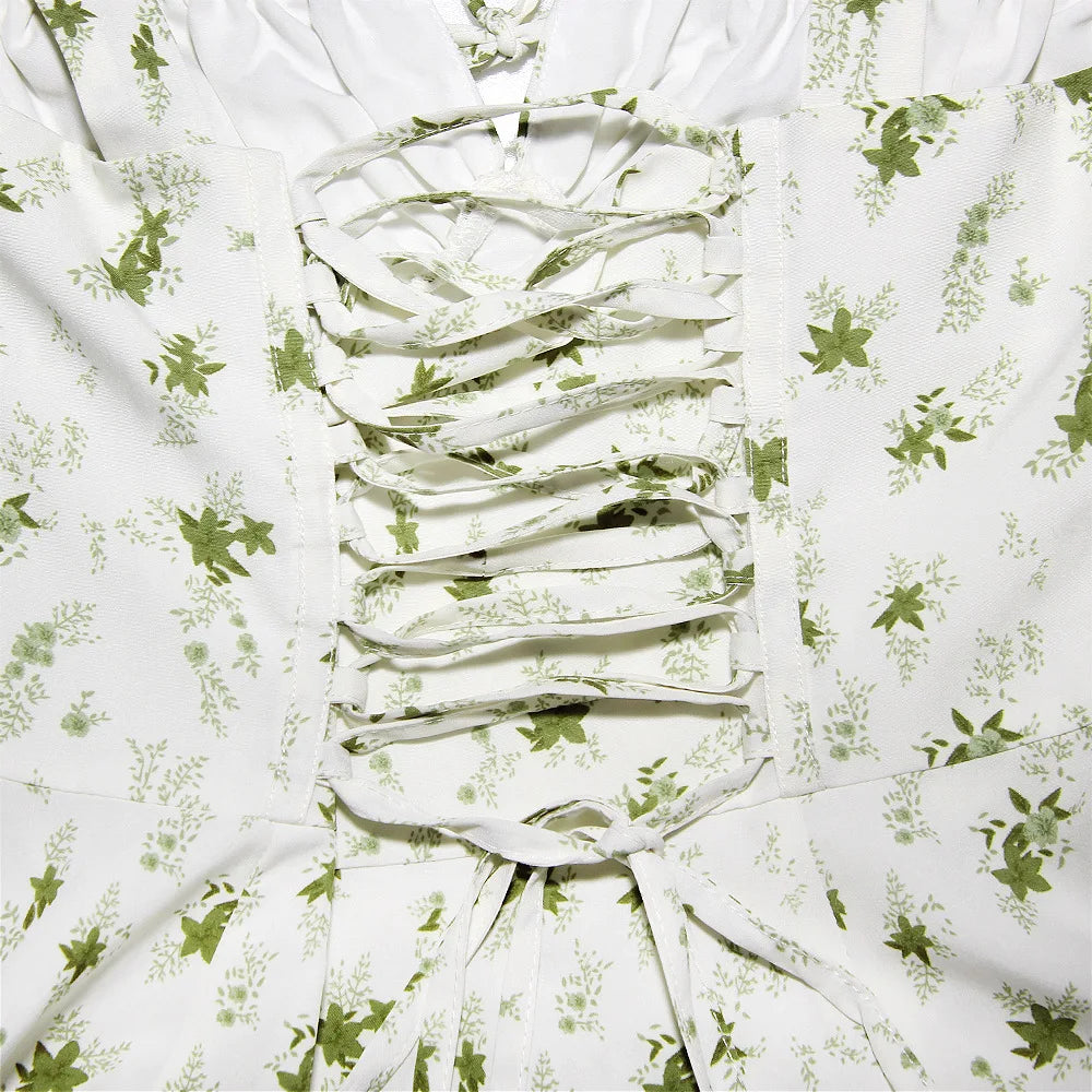 שמלת מידי קיצית בעיצוב כפרי בעיטור שסע - אנג'ליקה