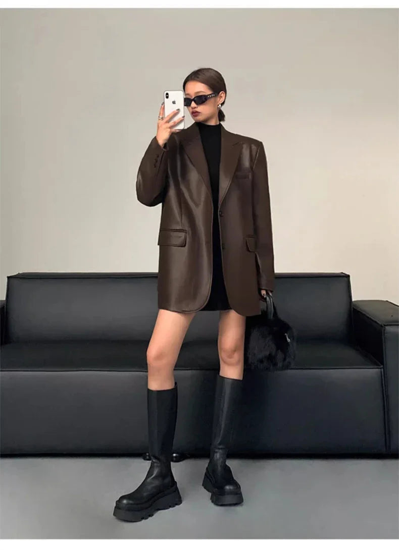 ג'קט עור מחויט - ראשל