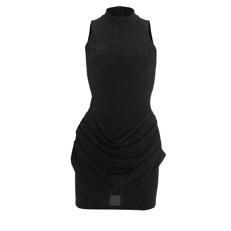 Sequin mini dress with pleats - SHAYA