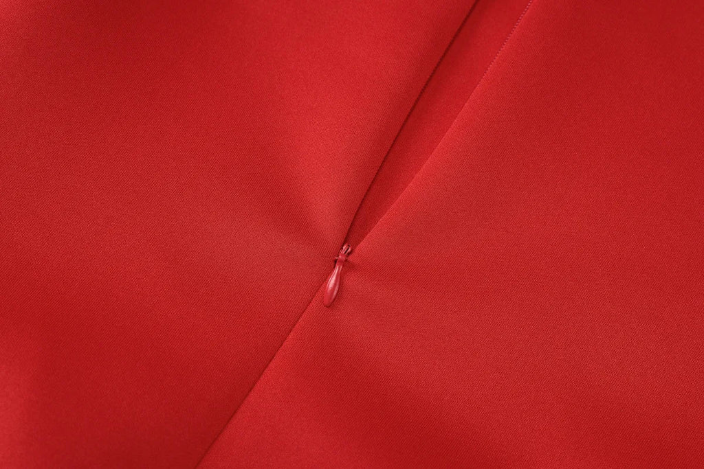 שמלת מיני סטרפלס בגזרת A בעיטור צעיף תואם - Amelie