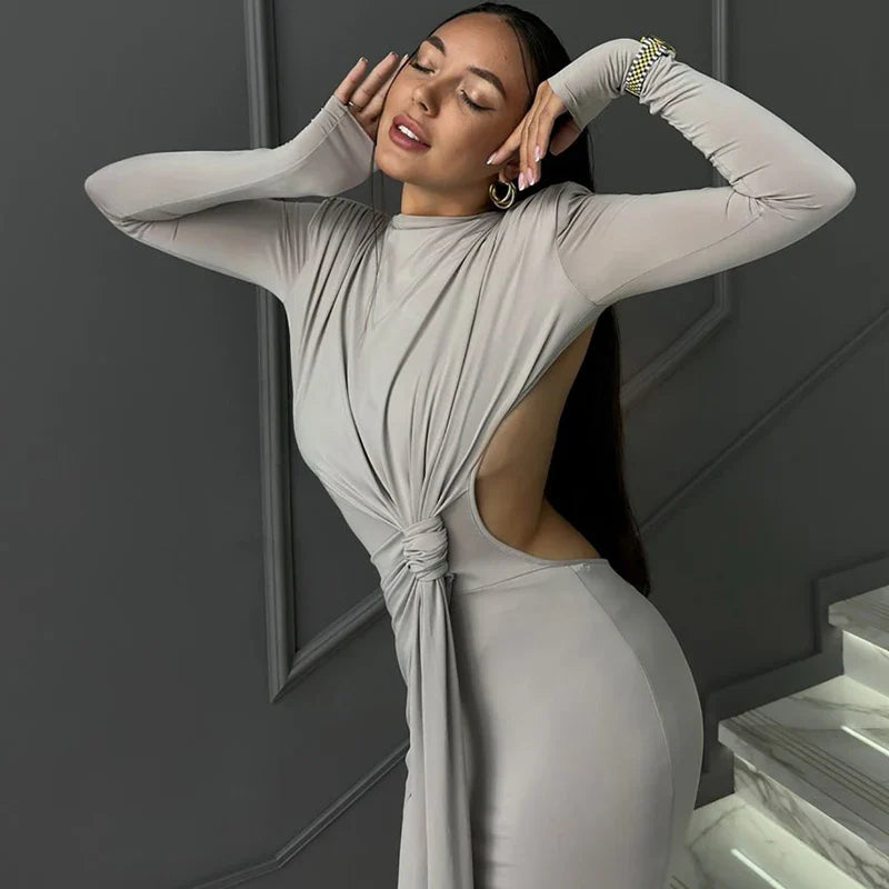 שמלת מקסי בעיצוב גב פתוח - קייטלין