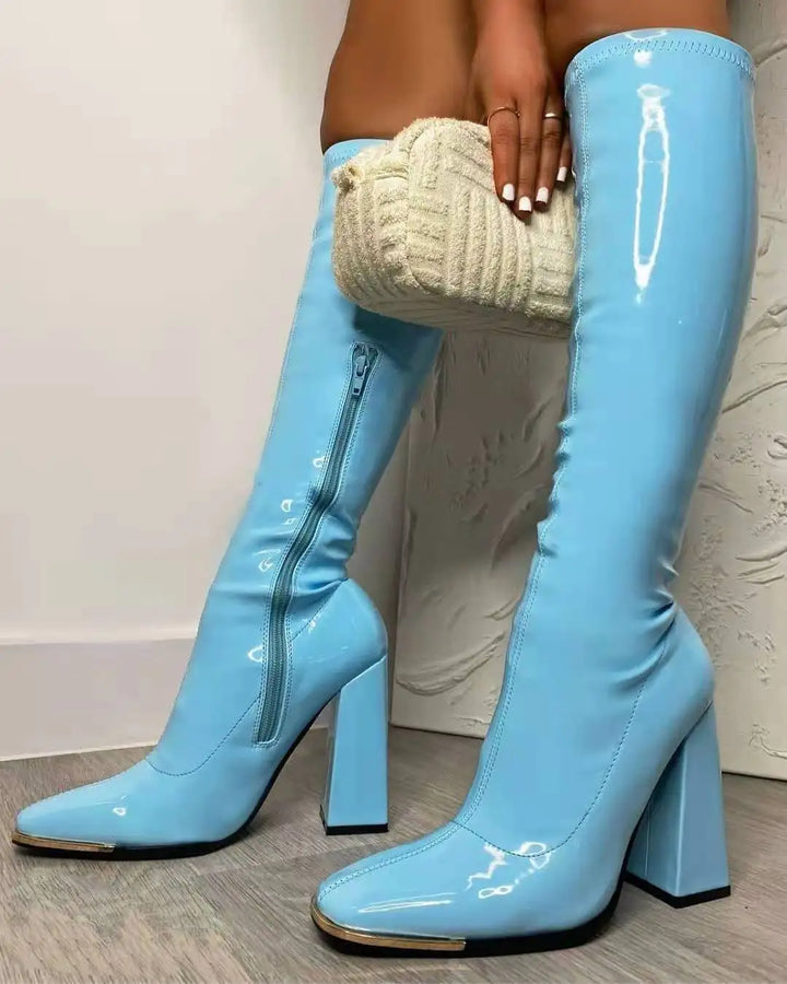 High heeled leatherette boots - Ashley