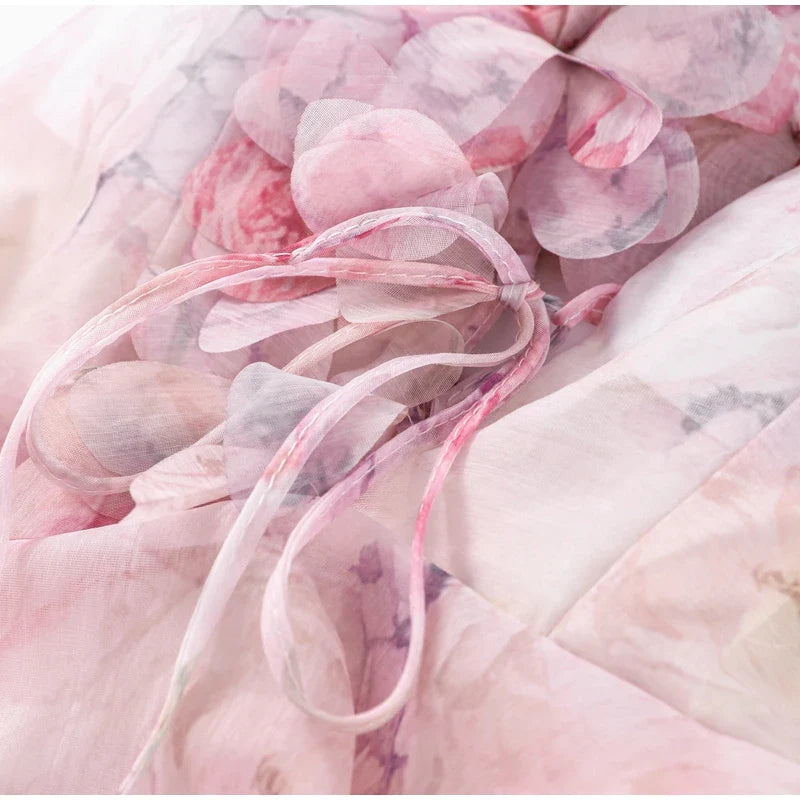 שמלת מיני מלמלה בעיצוב פרחוני 3D - איזבלה