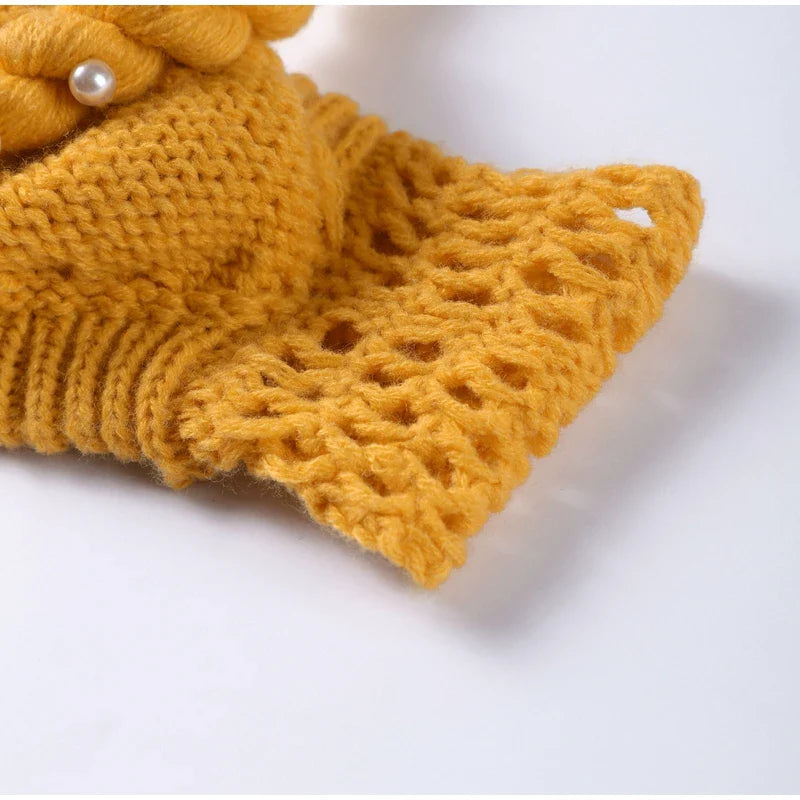 סט חוף סרוג שני חלקים בעיטור צדפות ופנינים טופ וחצאית מקסי / מיני - Adrianna