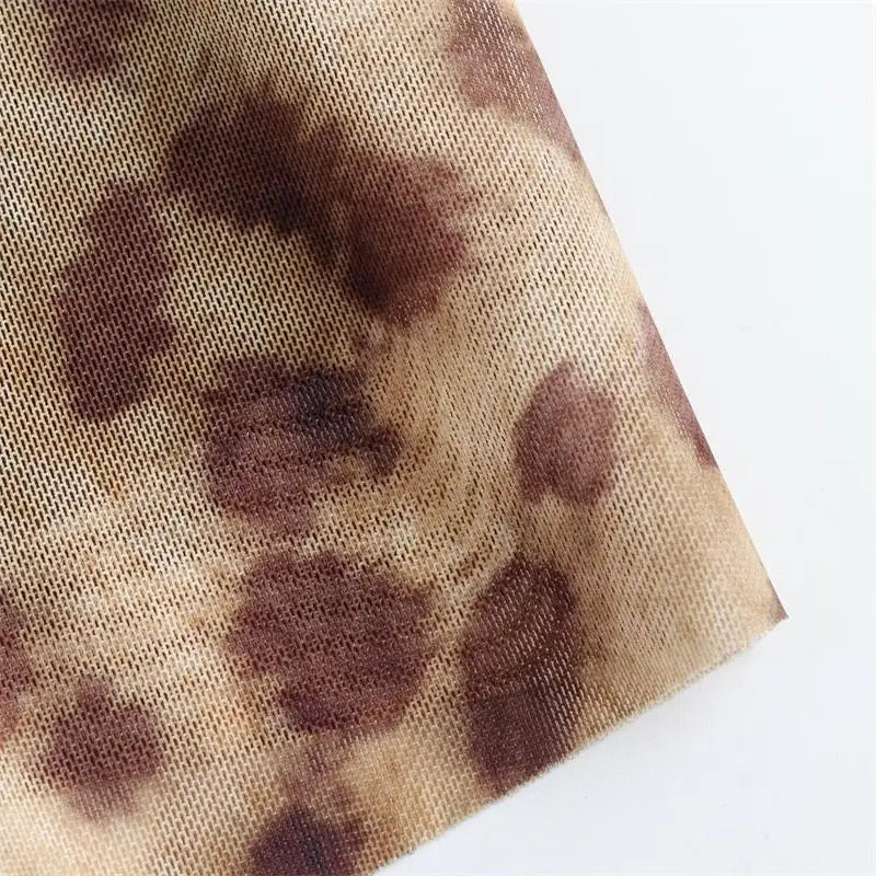 שמלת מקסי שיפון מנומרת אלגנטית גב פתוח - טירנה