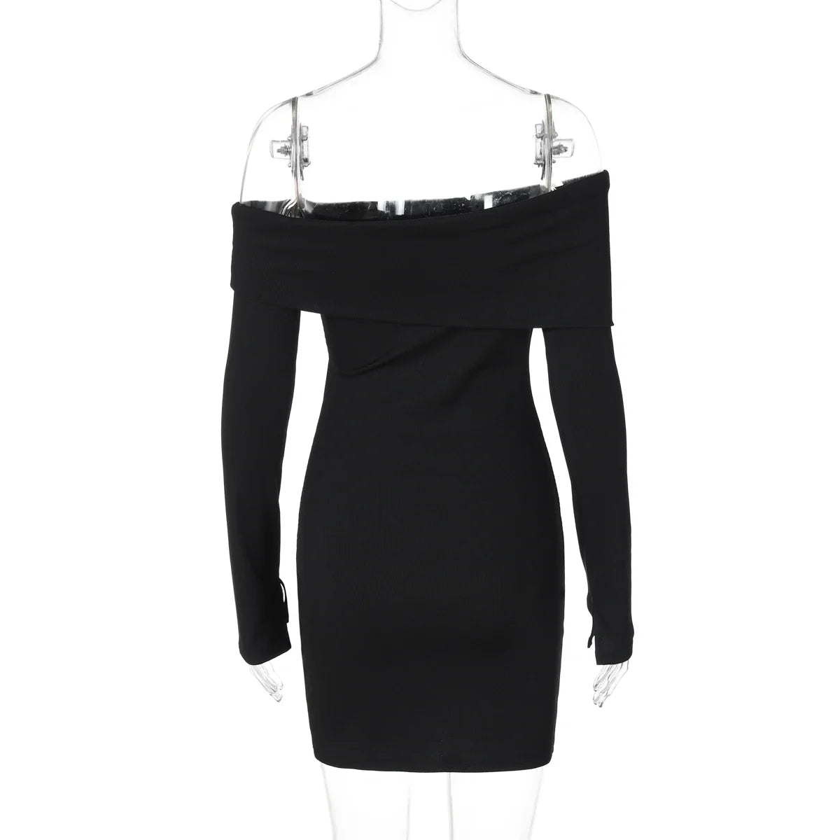 שמלת מיני סרוגה צמודה כתפיים חשופות - נועם