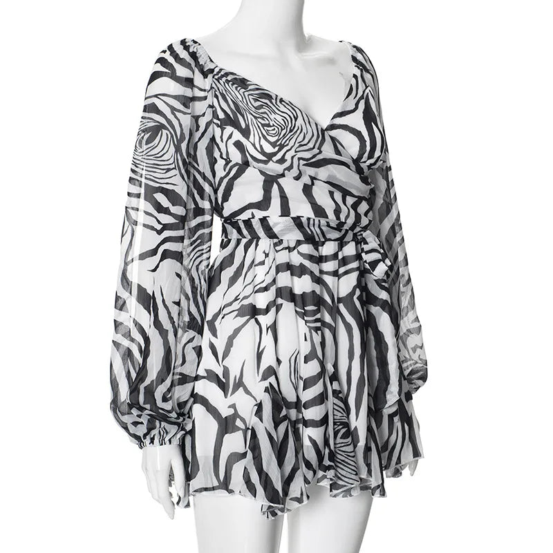 שמלת מיני מלמלה שרוולים פתוחים - הללי