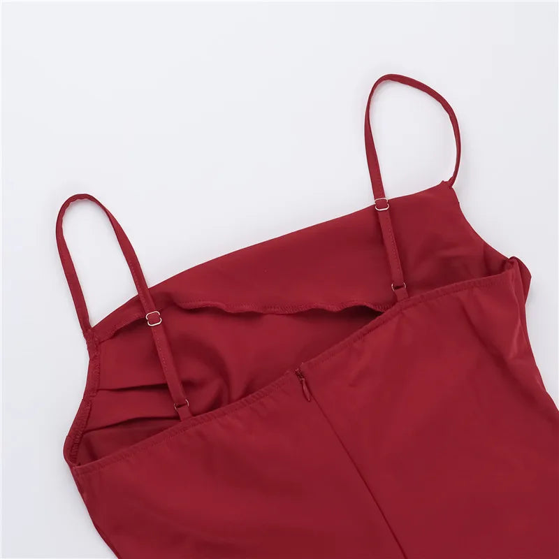 שמלת מקסי סאטן אלגנטית בעיצוב שסע - רוזליה