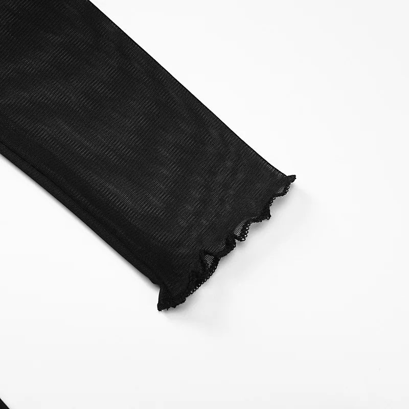 שמלת מקסי רשת בשילוב תחתית צווארון גולף - Isabella