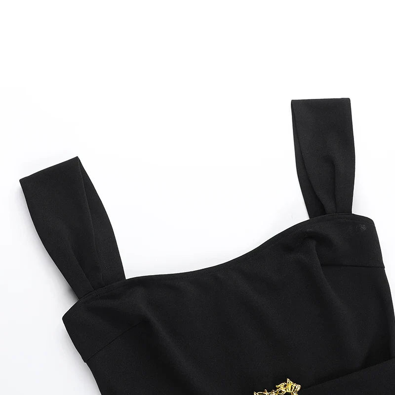 שמלת מיני צמודה בעיטור חגורה אלגנטית - Laura