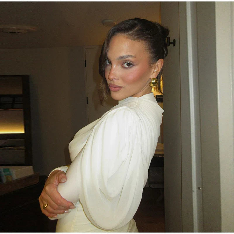 שמלת ערב מקסי בעיצוב קיפולים - רחלי