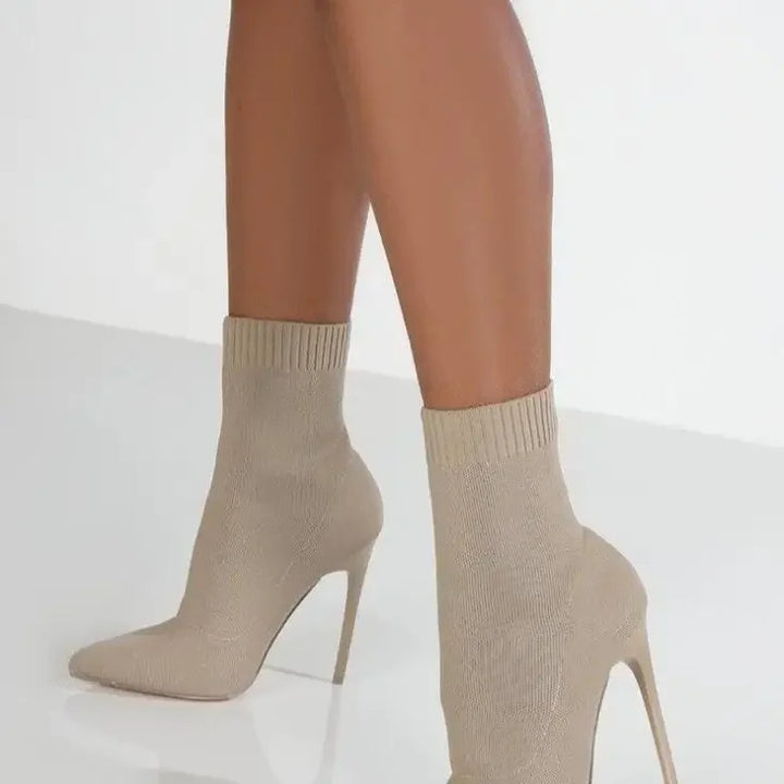 Pointed toe sock heel boots - Rita