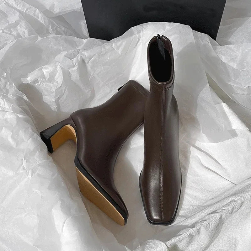 Leatherette heeled boots - May