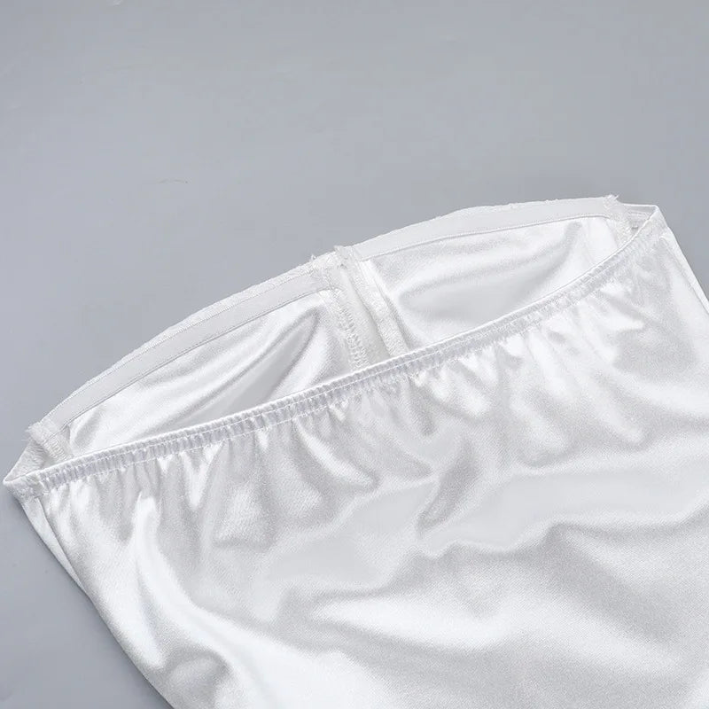 שמלת מיני סטרפלס בעיטור תחרה - מריאן