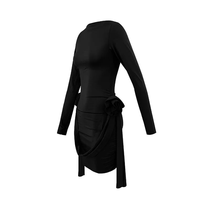 שמלת מיני בעיטור אפליקציות פרחים ושובלים - אוראלה