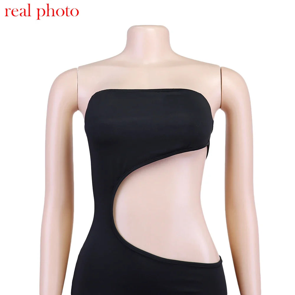 שמלת מידי סטרפלס בטן חשופה - ראיין