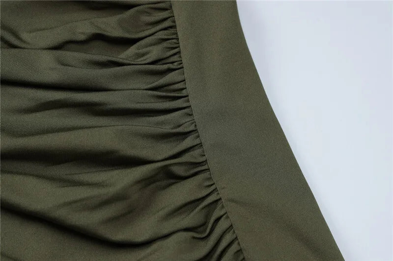 שמלת מקסי צנועה בעיצוב כיווצים - שריי