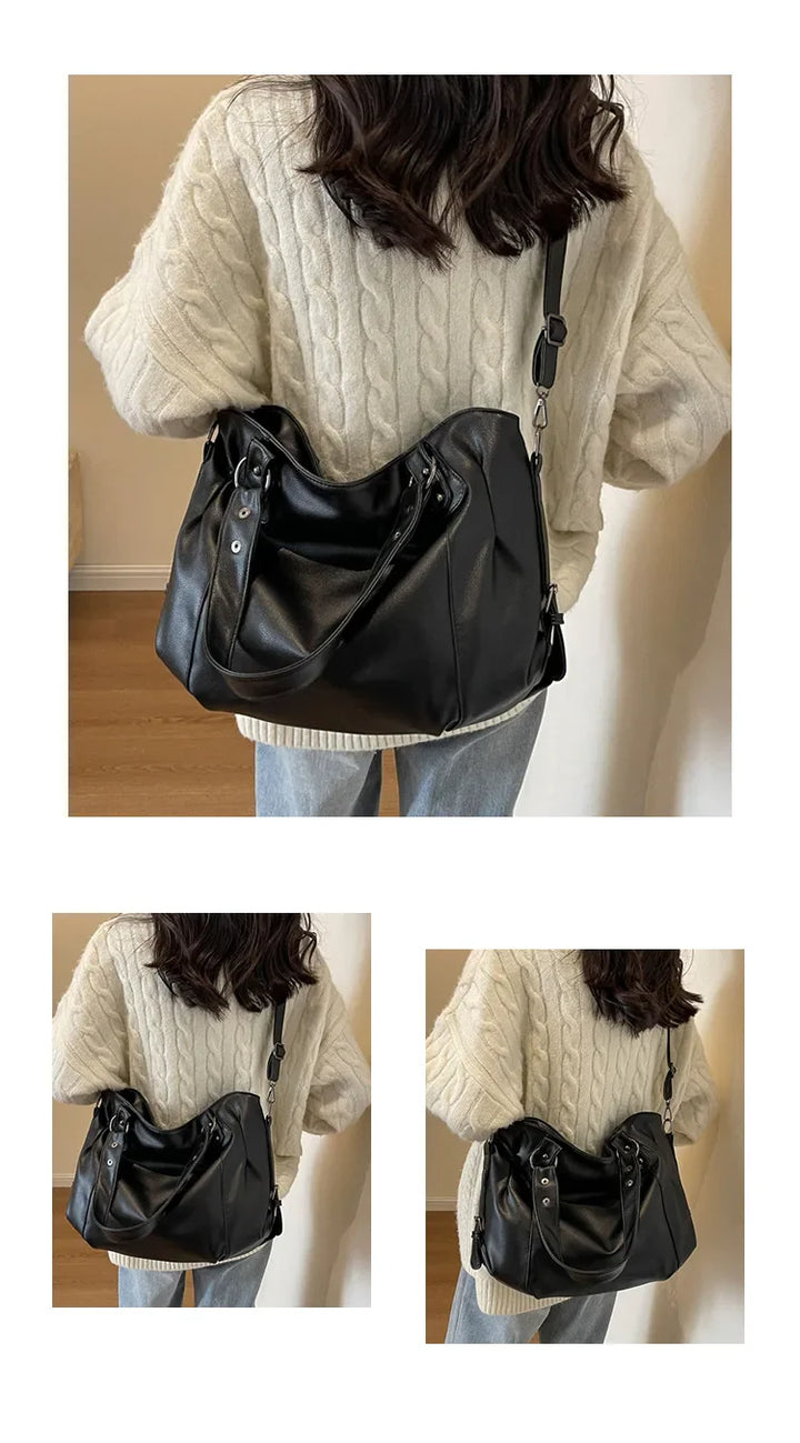 Retro design faux leather bag