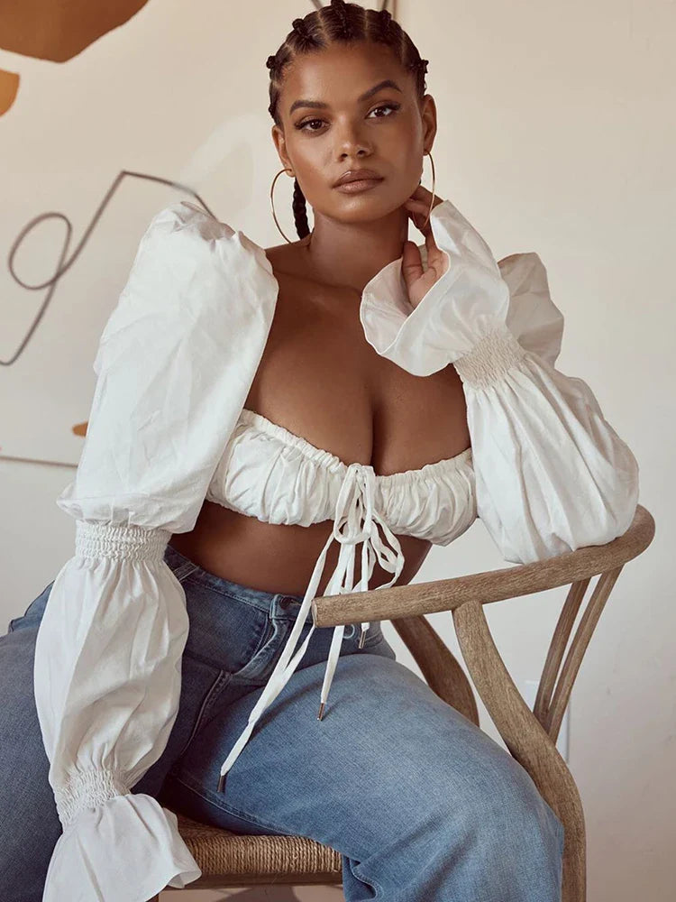 טופ ארוך שרוולים פאף - קאני