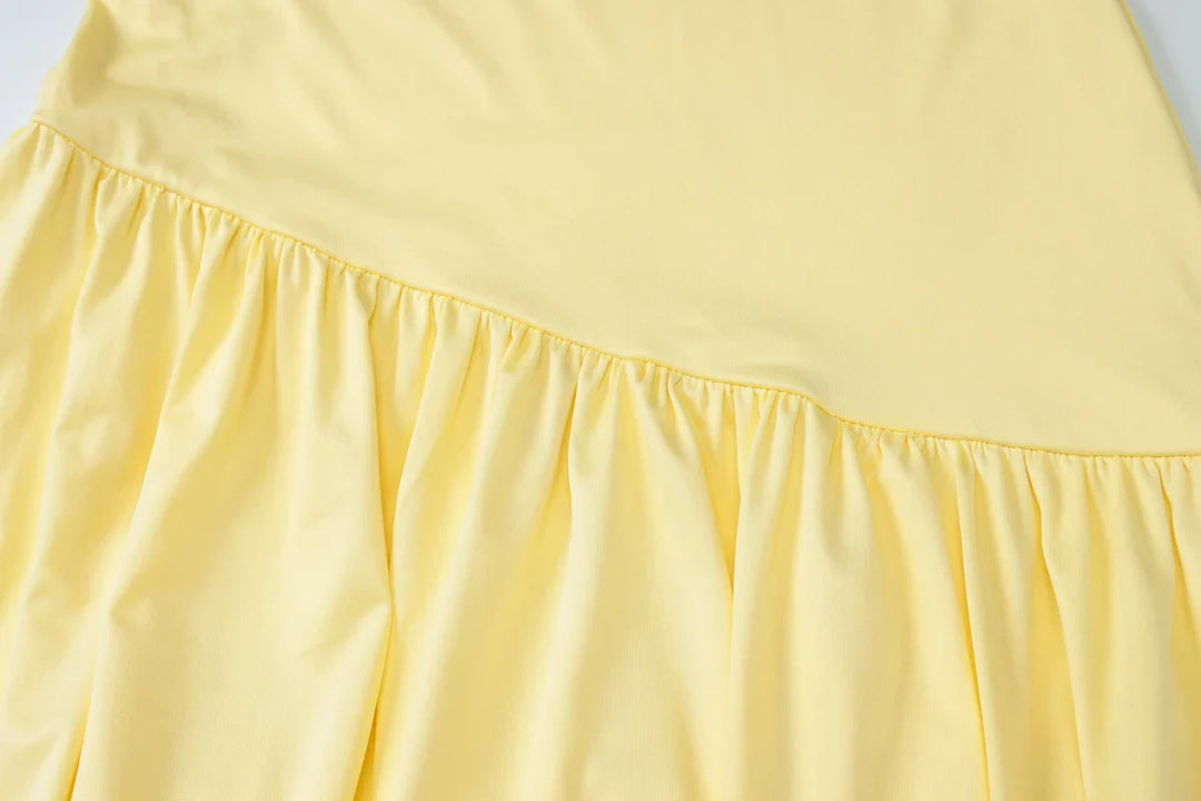 Elegant maxi dress with a slit design and a scarf decoration - RONA LI