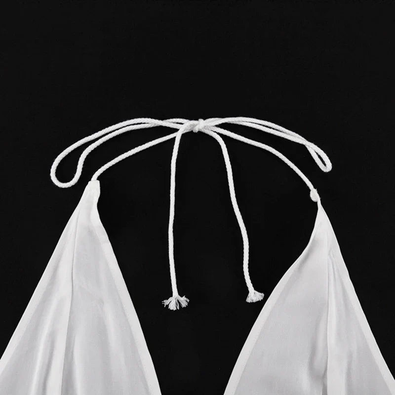 סט שני חלקים טופ קשירות וכנסיים קצרים - REBEKA