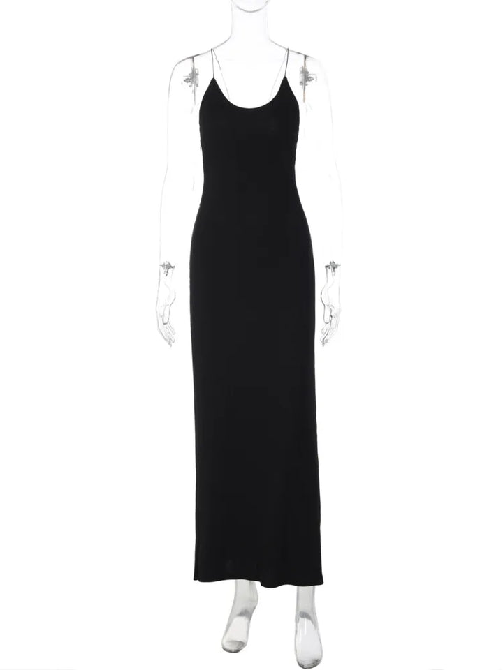 Knitted maxi dress with an open back - Louis