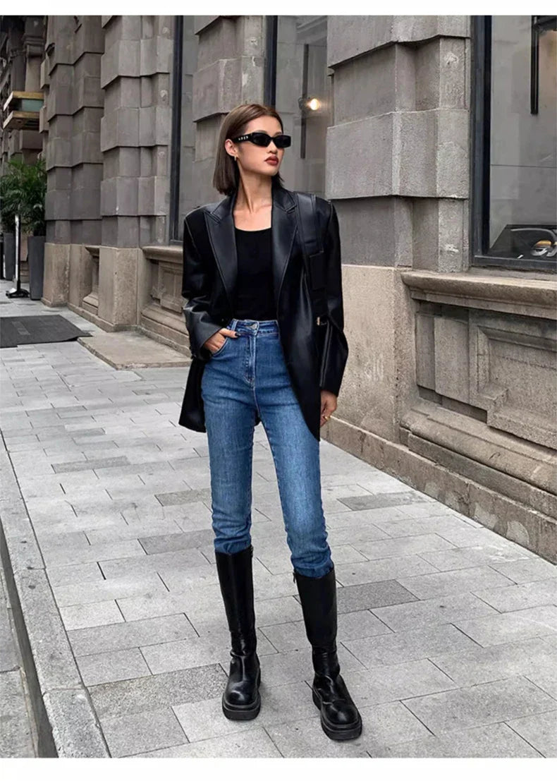 ג'קט עור מחויט - ראשל