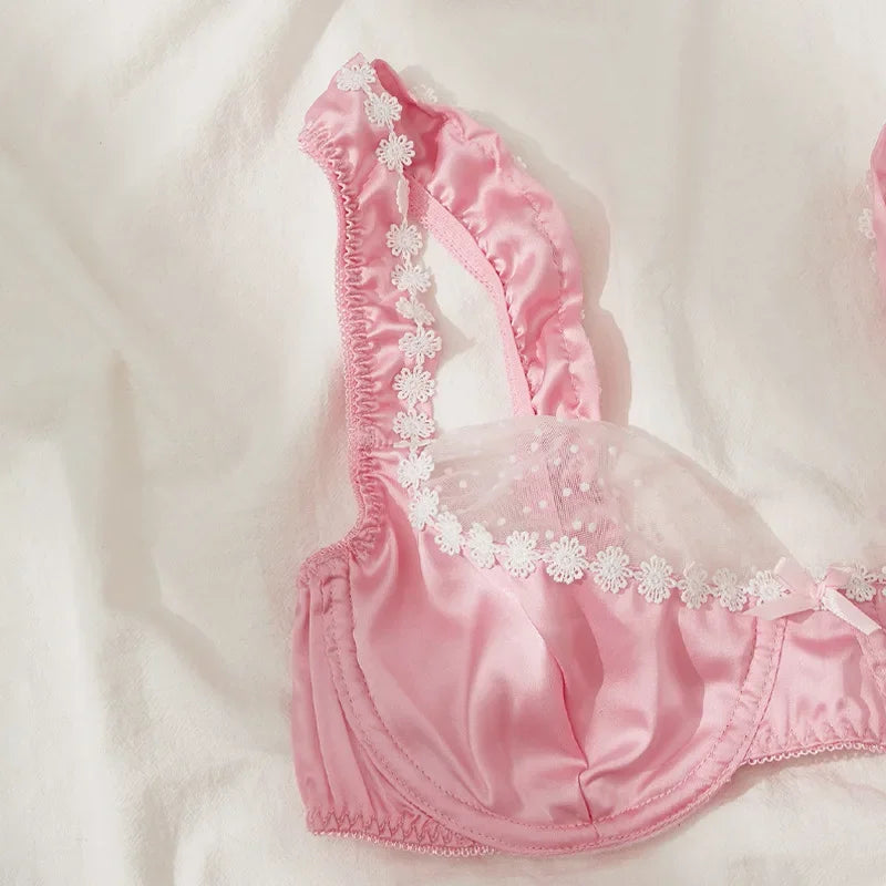 סט הלבשה תחתונה סאטן בעיטור תחרה - Adaline