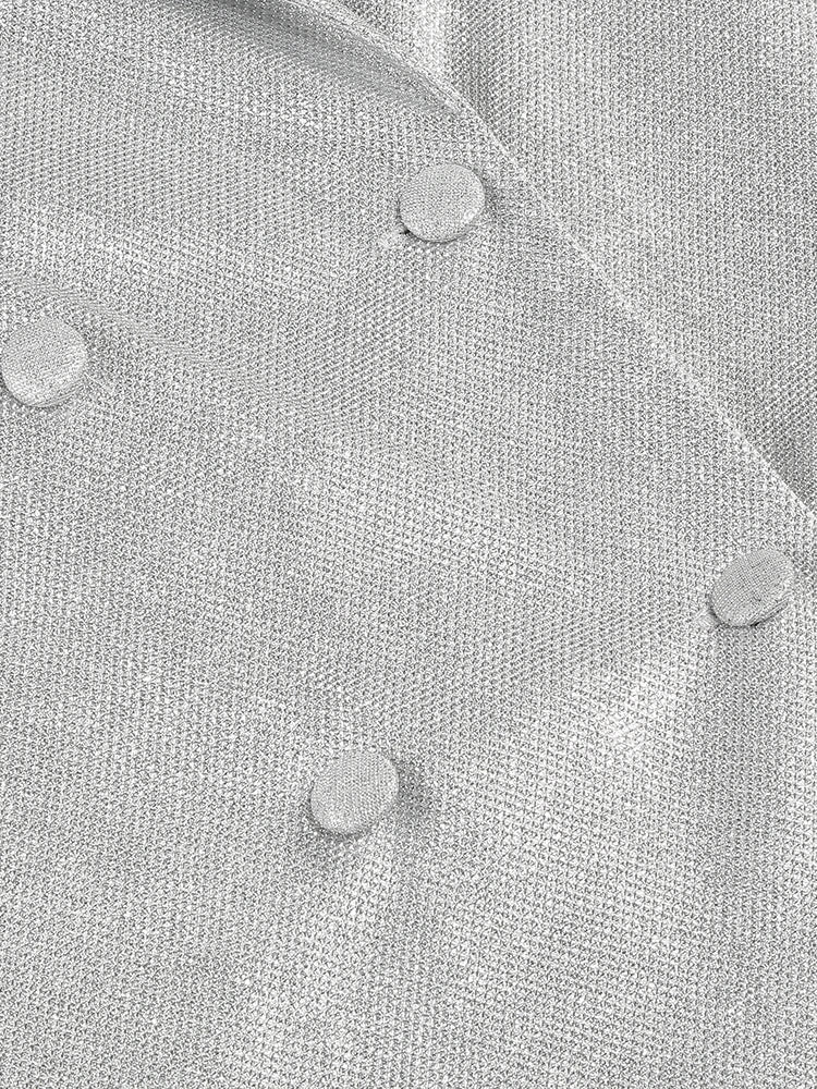 חליפת 3 חלקים גליטר מנצנצת חזייה בלייזר ומכנסיים פדלפון גזרה גבוהה - גלורי