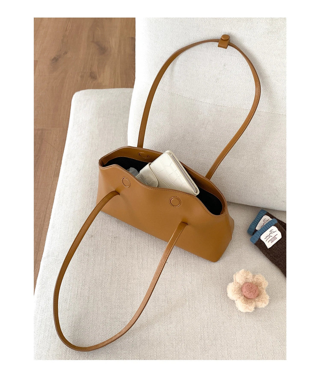 Faux leather bag with rectangular design