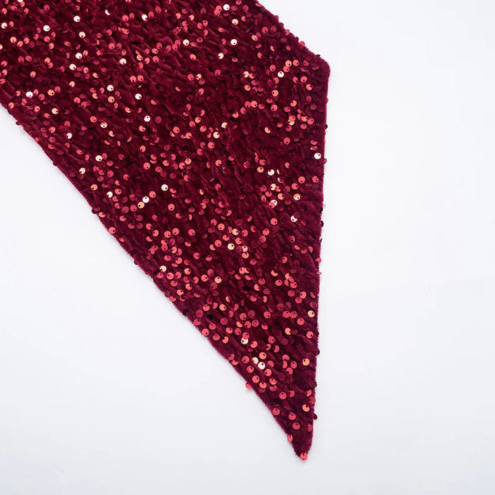 Sequin mini dress with scarf decoration - GIGI