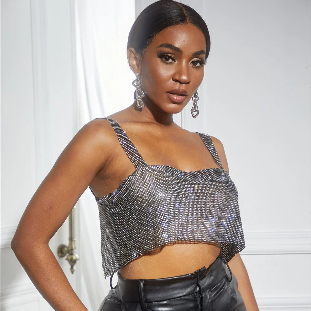 Sparkling Rhinestone Top - Giselle
