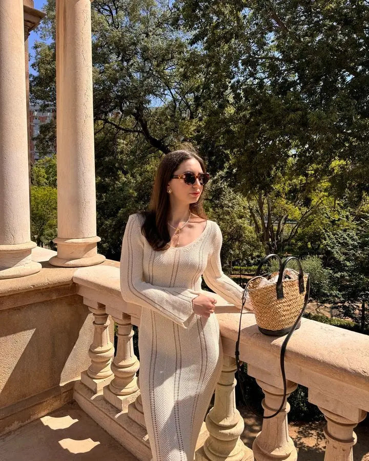 שמלת מקסי סרוגה גב פתוח - Sierra