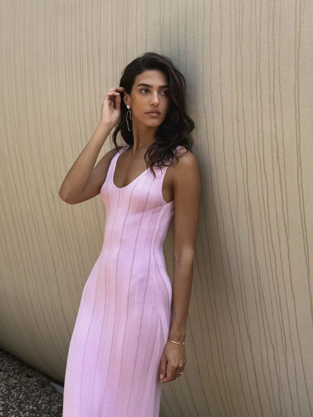 שמלת מקסי סרוגה גב פתוח - Maliyah