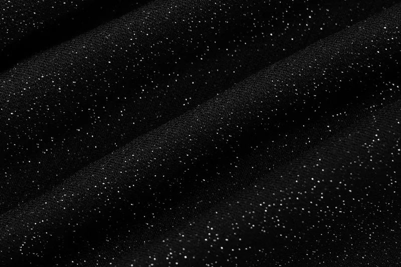 שמלת מקסי נצנצים צמודה בגזרת גולף גב פתוח בעיטור צעיף תואם - מילגרוס