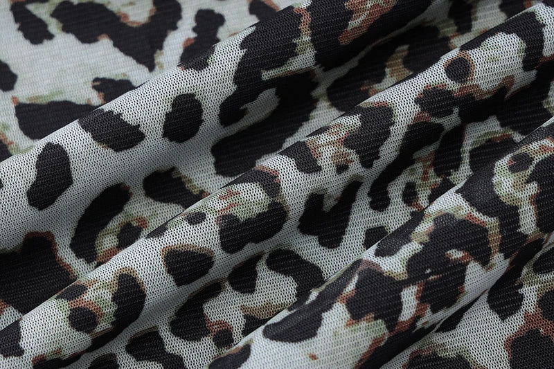 שמלת מקסי מנומרת כתפיים חשופות - ז'ני