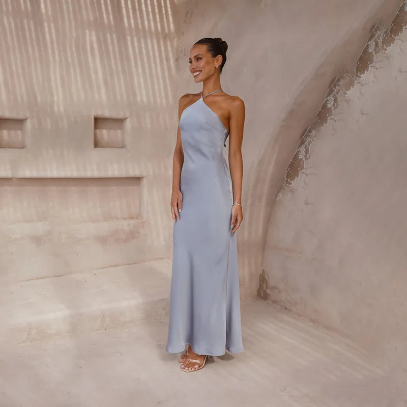 שמלת מקסי סאטן אלגנטית - קלייר