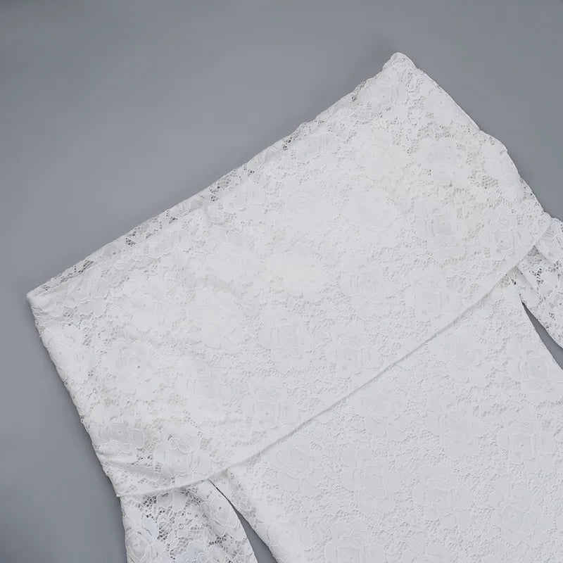 שמלת מקסי תחרה כתפיים חשופות - איליה