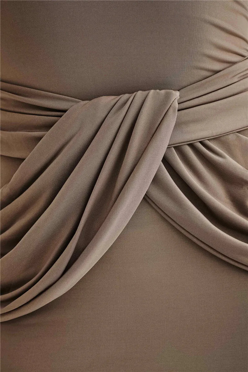 שמלת מקסי צנועה בעיצוב קיפולים - נויה