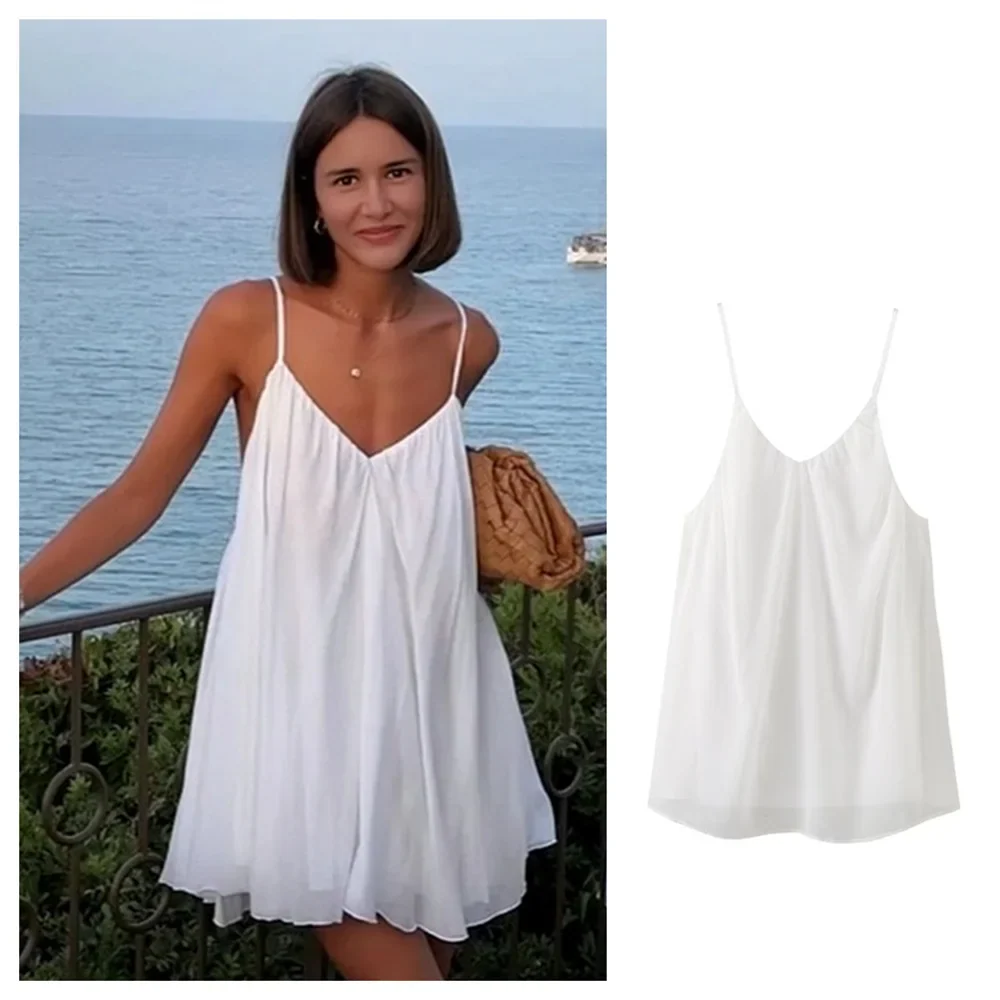 שמלת מיני שיפון מלמלה גב פתוח - פנלופה