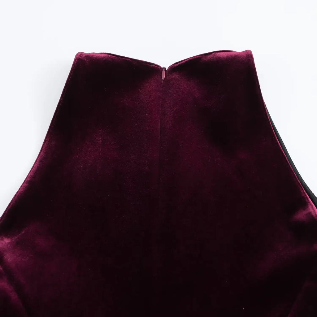 שמלת מיני קטיפה בגזרת A - Sydney