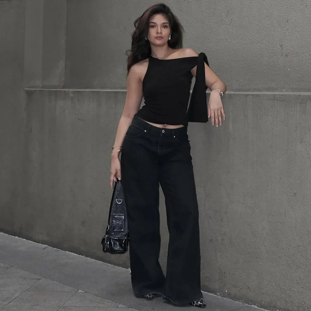 חולצה אלגנטית בעיצוב קשירה בכתף - האריס