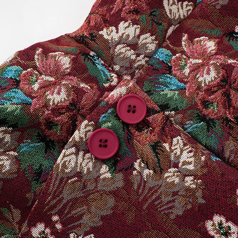 שמלת מיני סטרפלס בסגנון וינטג' בעיצוב רקמת פרחים - יולנדה