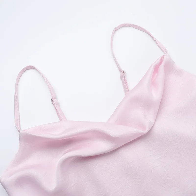 שמלת מקסי סאטן בעיטור שסע - לינדה