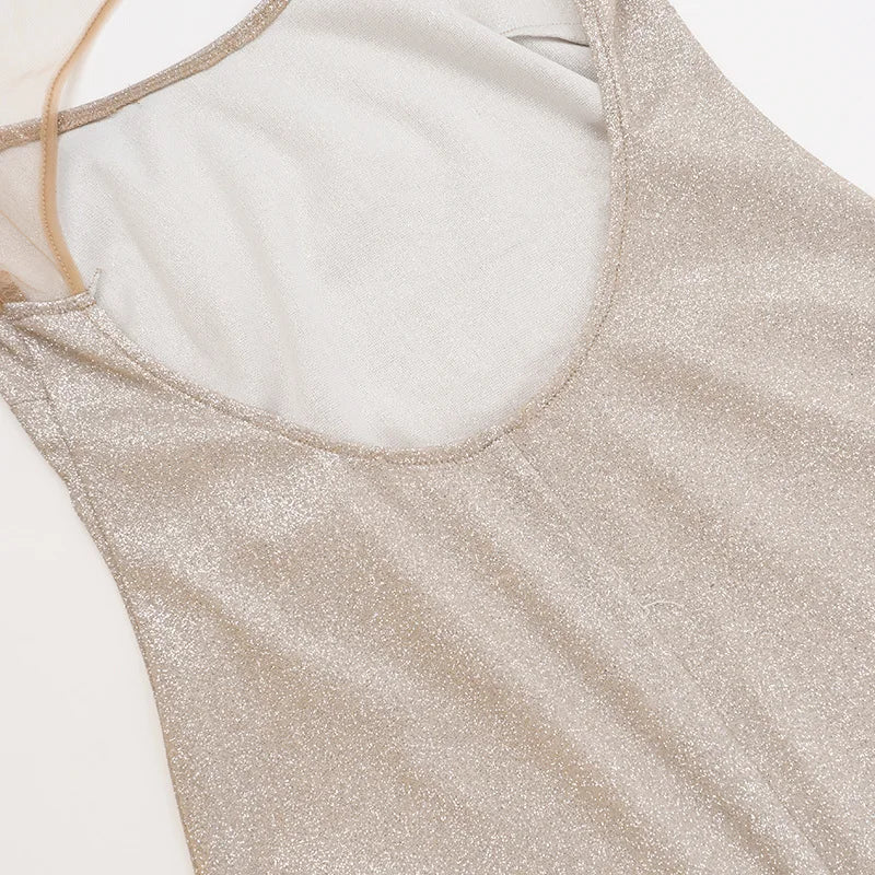 שמלת מקסי נצנצים גב פתוח - SPARKLE