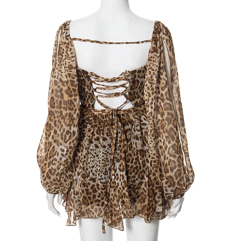 שמלת מיני מלמלה שרוולים פתוחים - הללי