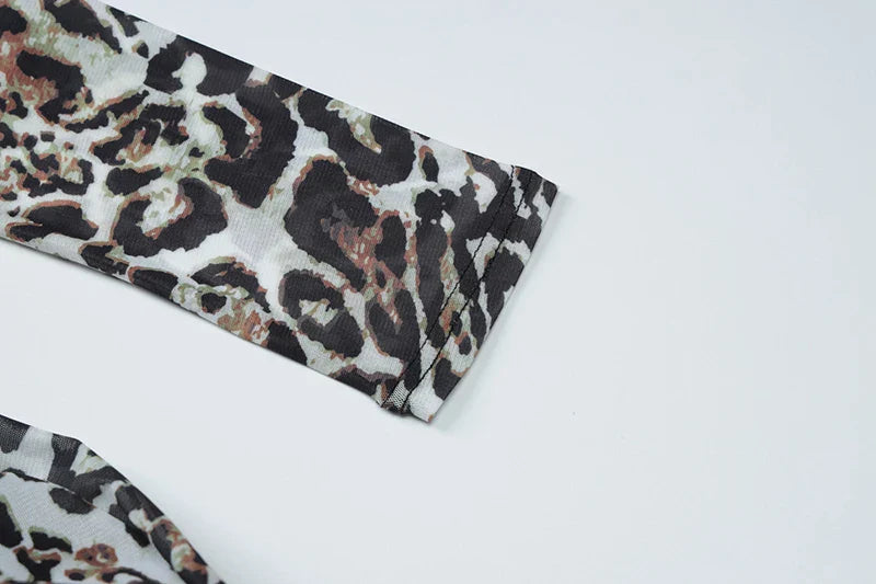 שמלת מקסי מנומרת כתפיים חשופות - ז'ני