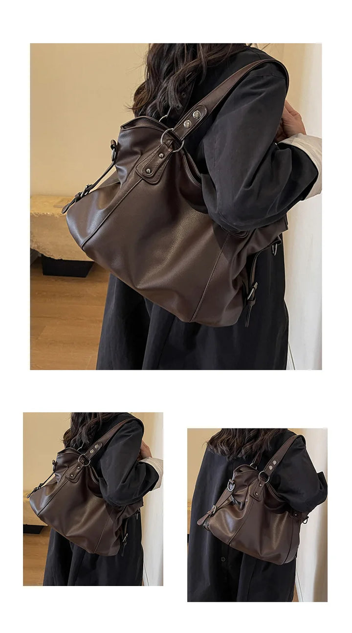 Retro design faux leather bag